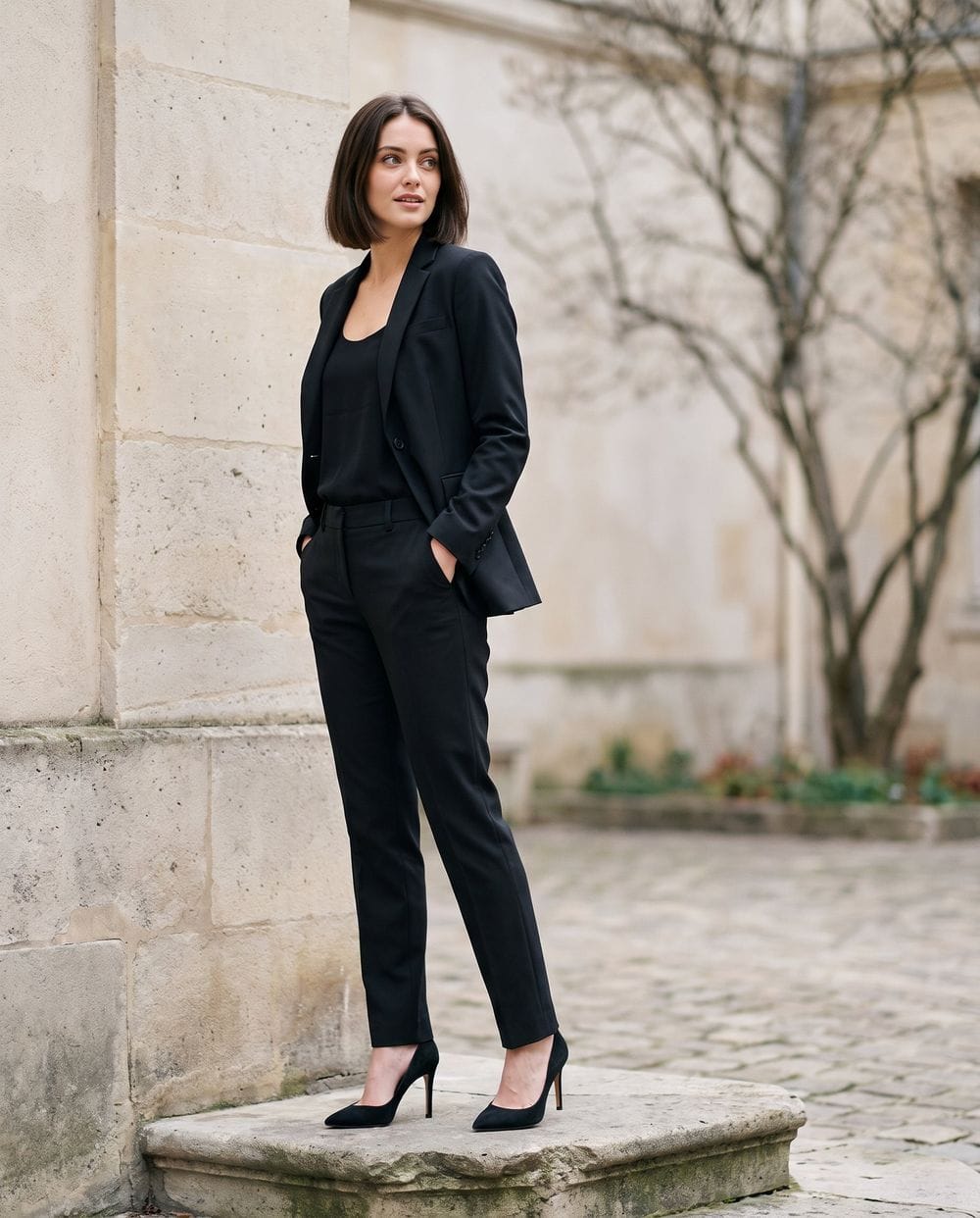 Minimalist Black Tailored Suit — Formal Style