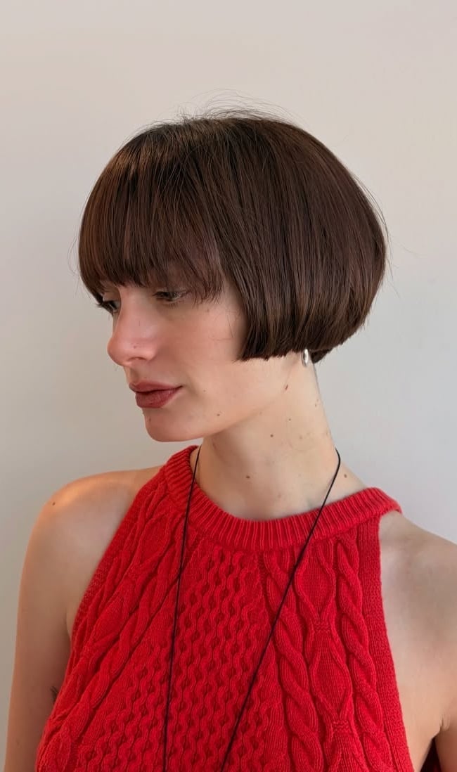 Micro Bob With Blunt Fringe — French Bob