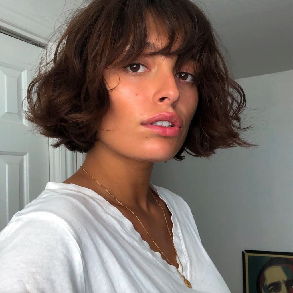 Fine Wavy Bob With Blunt Bangs — French Bob