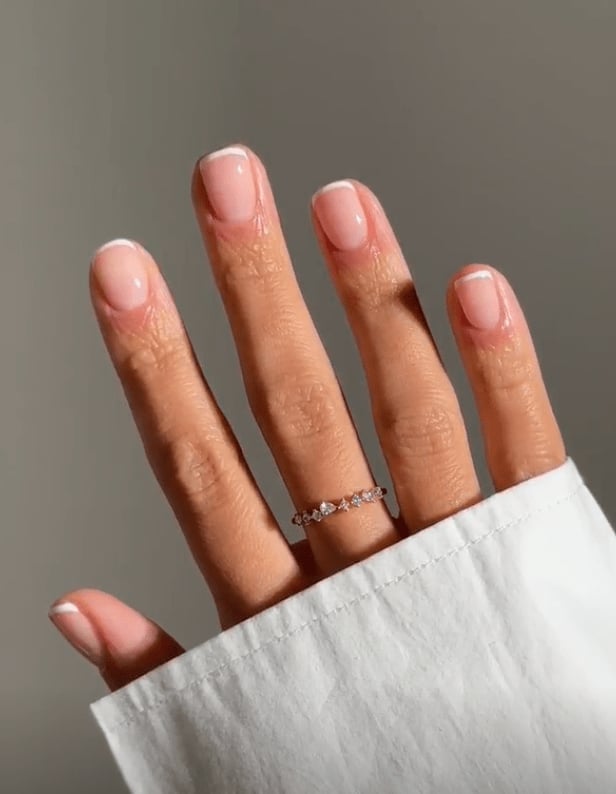 Sheer Pink Micro French Short Nails Sheer Pink Micro French Short Nails — French Nails