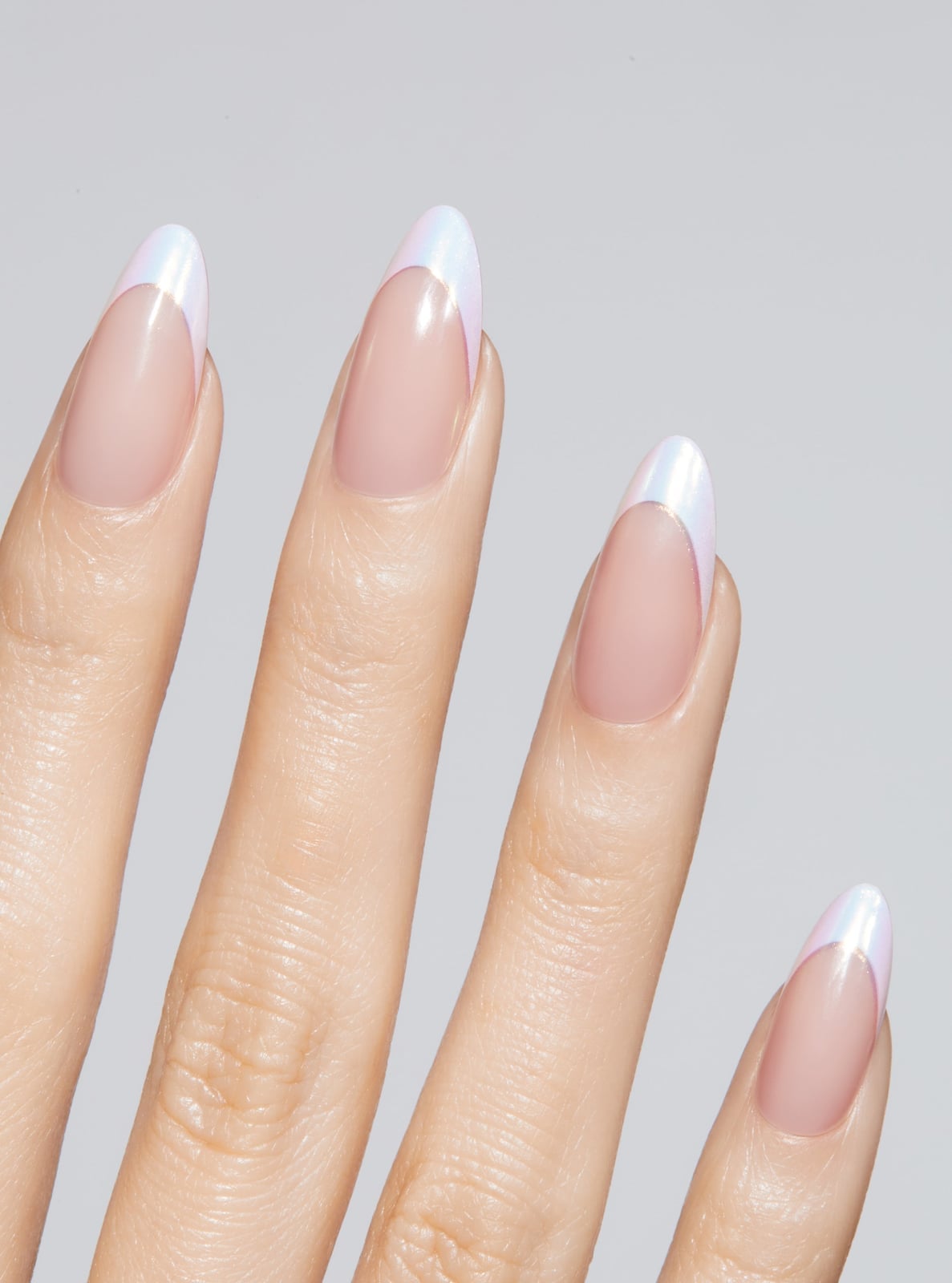 Milky Opalescent French Almond Nails Milky Opalescent French Almond Nails — French Nails