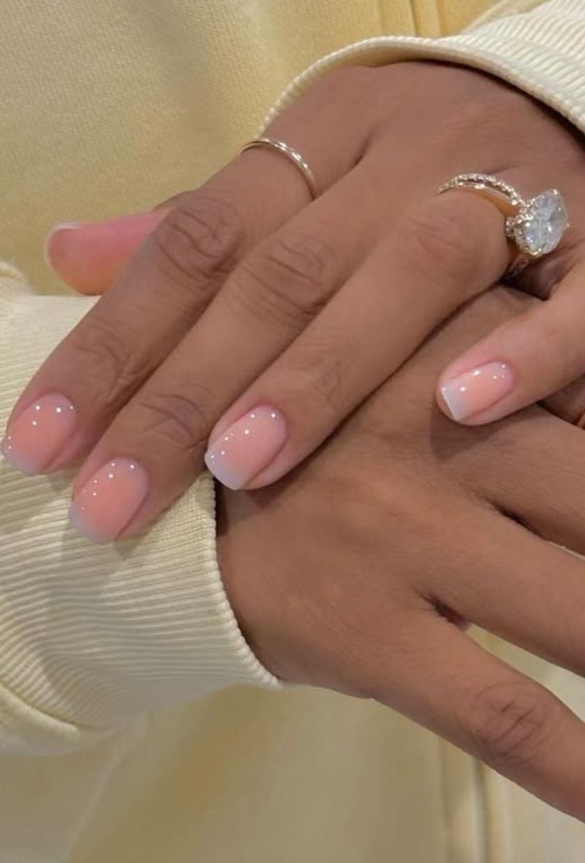 Gradient Cloud French Square Nails Gradient Cloud French Square Nails — French Nails