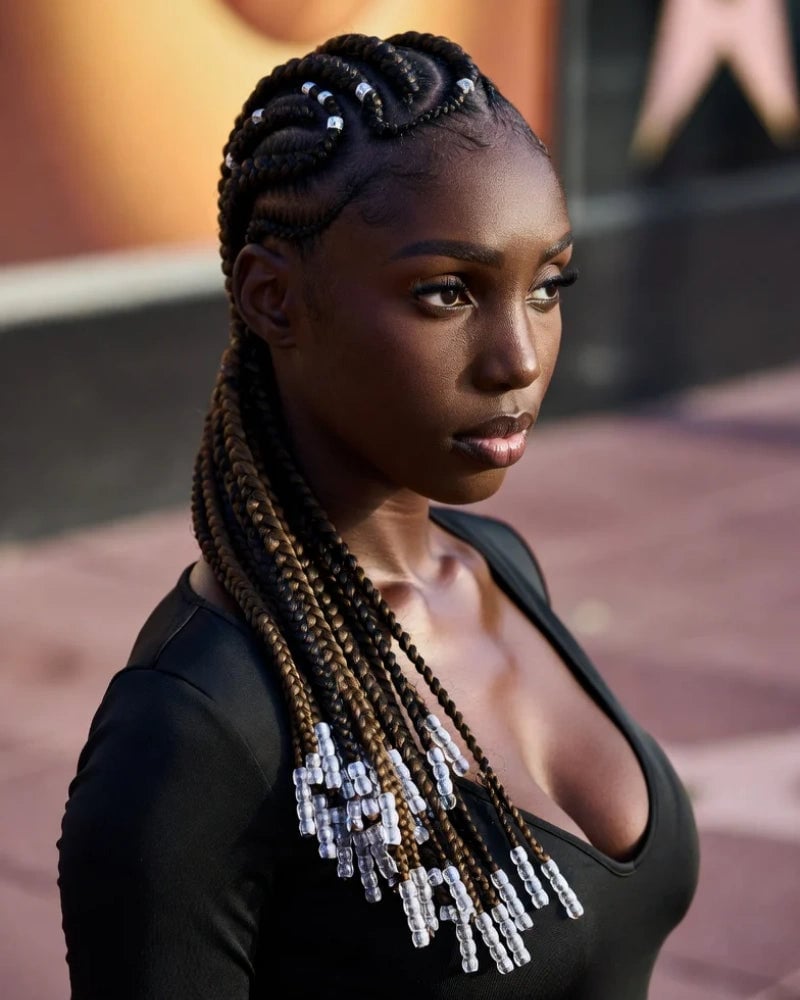 Mid-Back Fulani Braids with Two-Tone Tips Mid-Back Fulani Braids with Two-Tone Tips