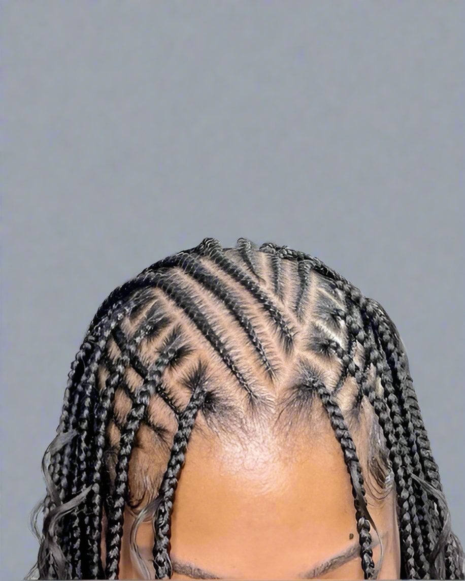 Mid-Back Fulani Braids With Geometric Pattern — Fulani Braids Natural Hair
