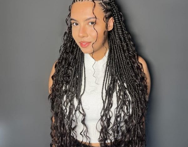20 Modern Fulani Braids With Curls To Rock Right Now : Classic Fulani Braids with Sleek Curls