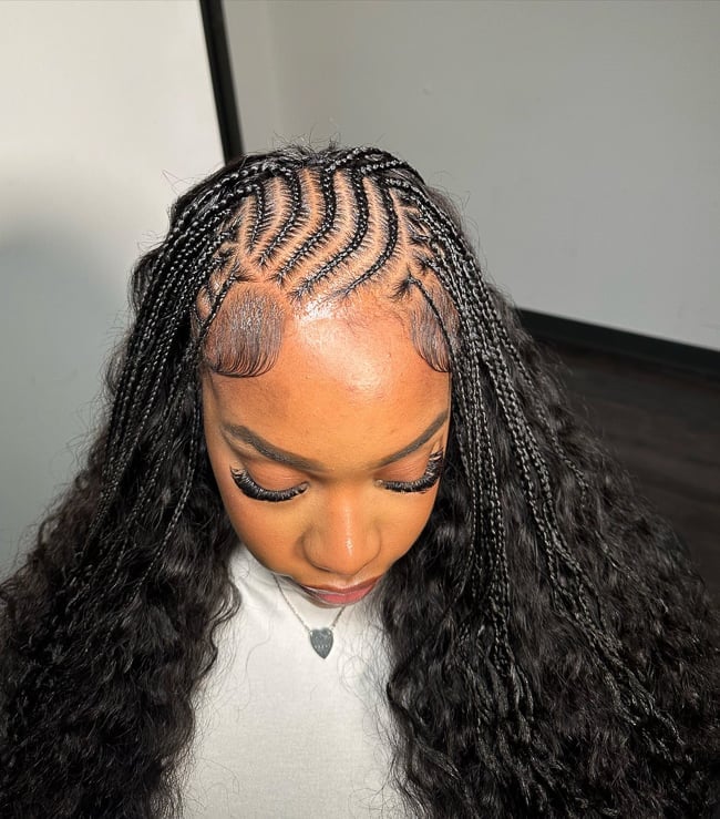 Densely Packed Braids With Rich Curl Pattern — Fulani Braids with Curls