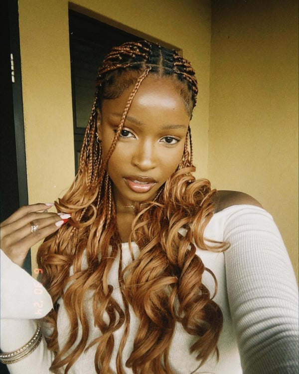 Copper and Blonde Fulani Braids With Loose Curls — Fulani Braids with Curls