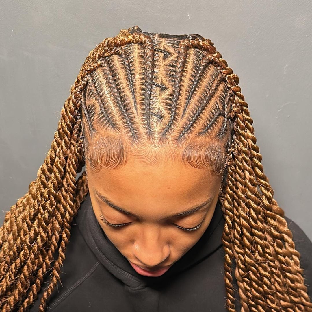 Collarbone Length Fulani Braids With Twists Collarbone Length Fulani Braids With Twists — Fulani Twists