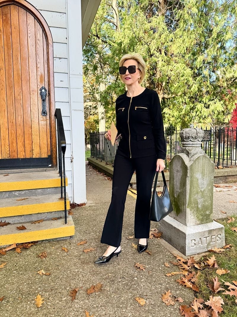Zip-Up Jacket With Wide Leg Trousers Zip-Up Jacket With Wide Leg Trousers — Funeral Outfits