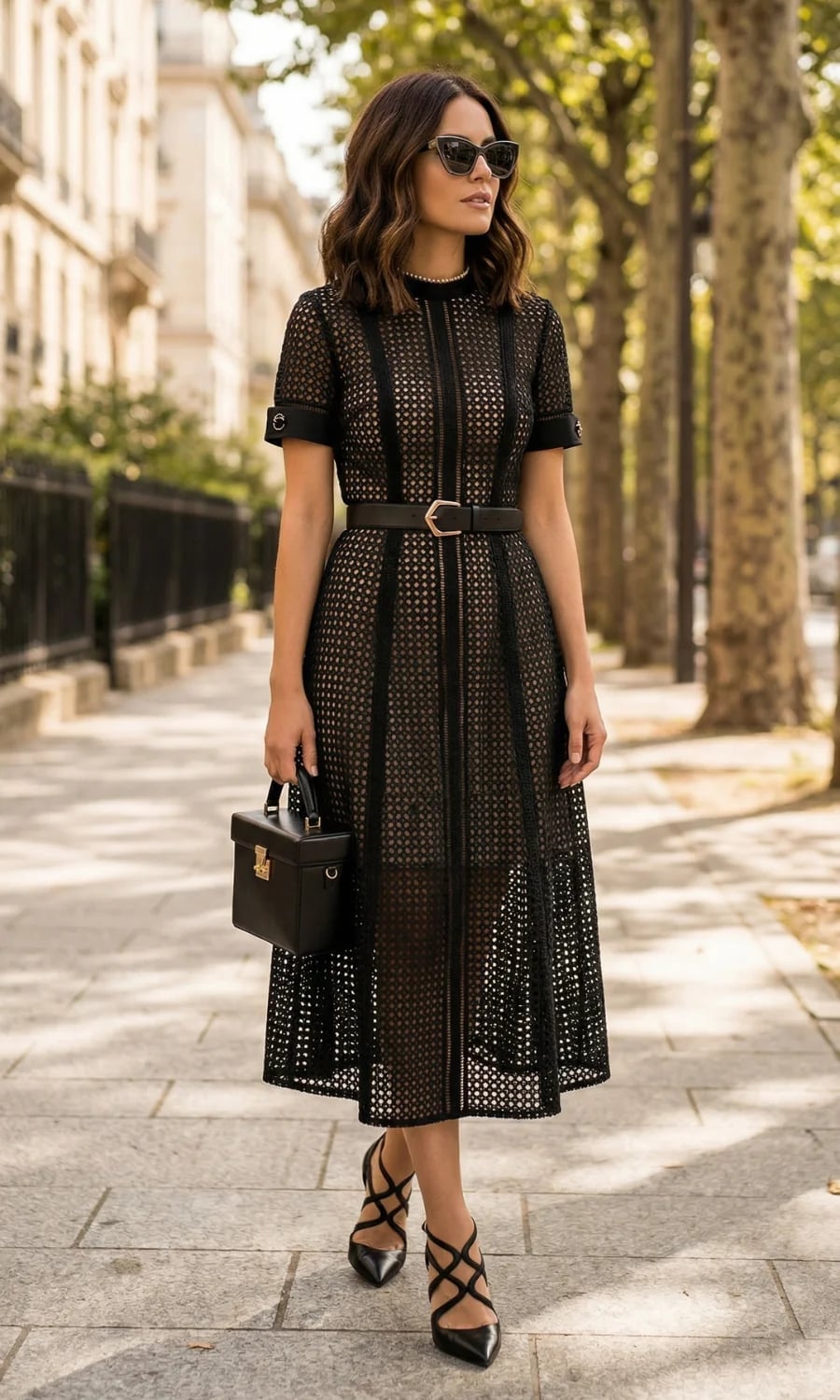 Textured Lace Fit and Flare Dress Textured Lace Fit and Flare Dress — Funeral Outfits