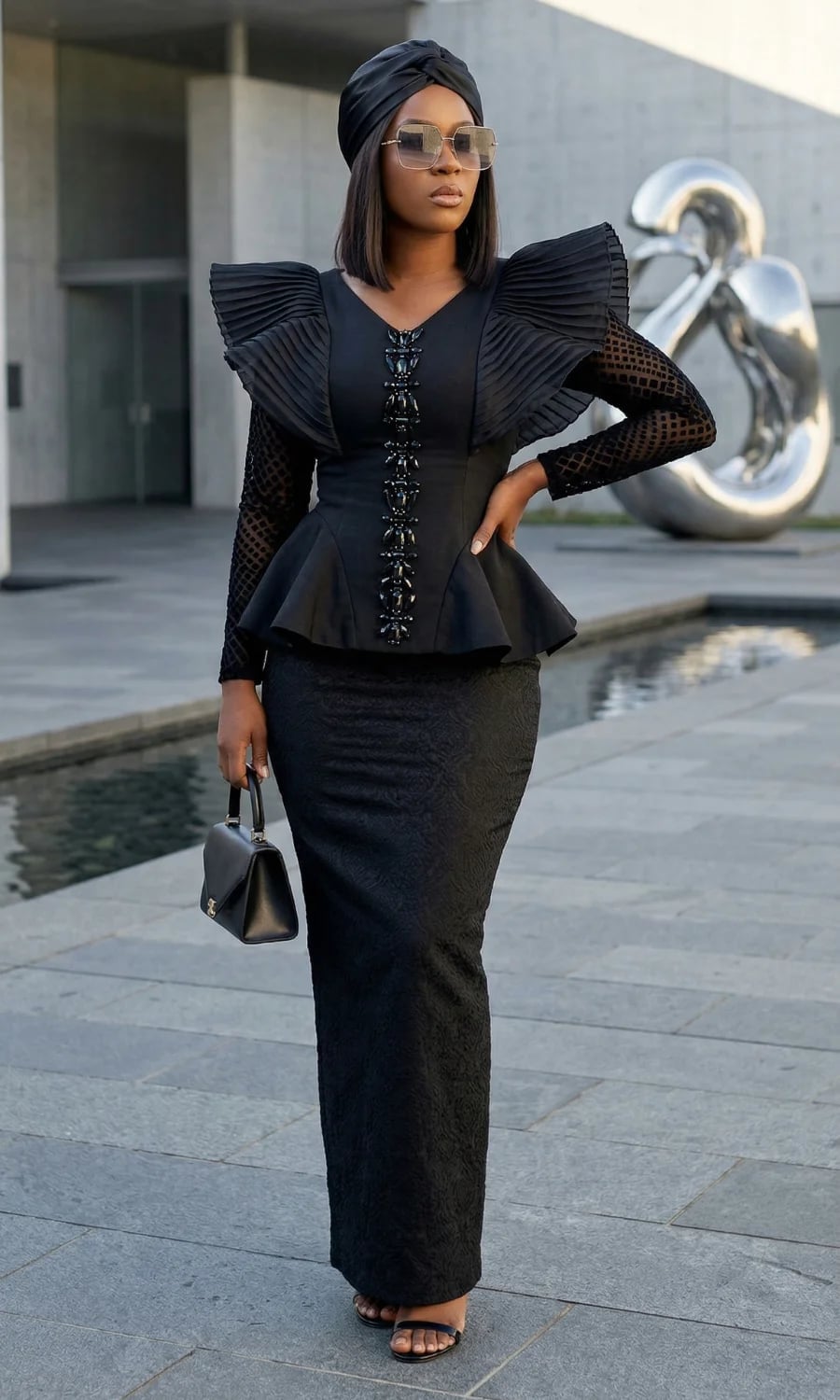 Peplum Top With Lace Skirt Peplum Top With Lace Skirt — Funeral Outfits