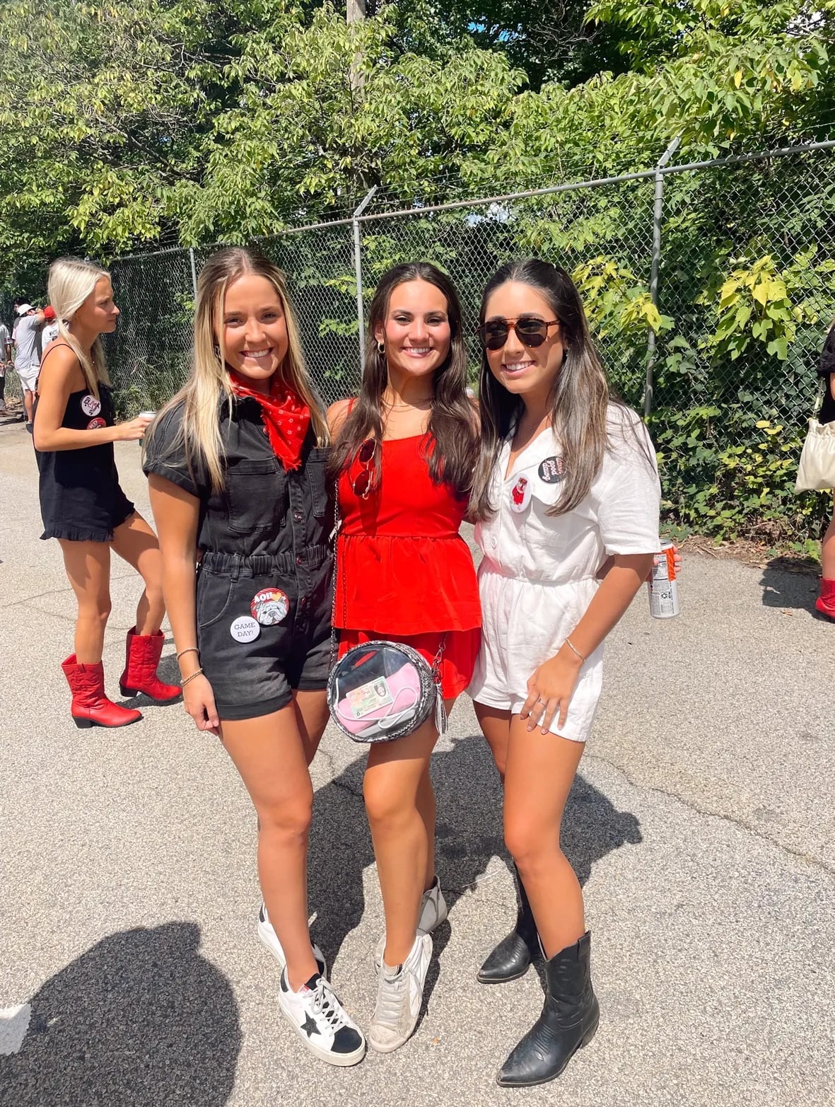 White and Black Rompers with Boots — Game Day Outfits
