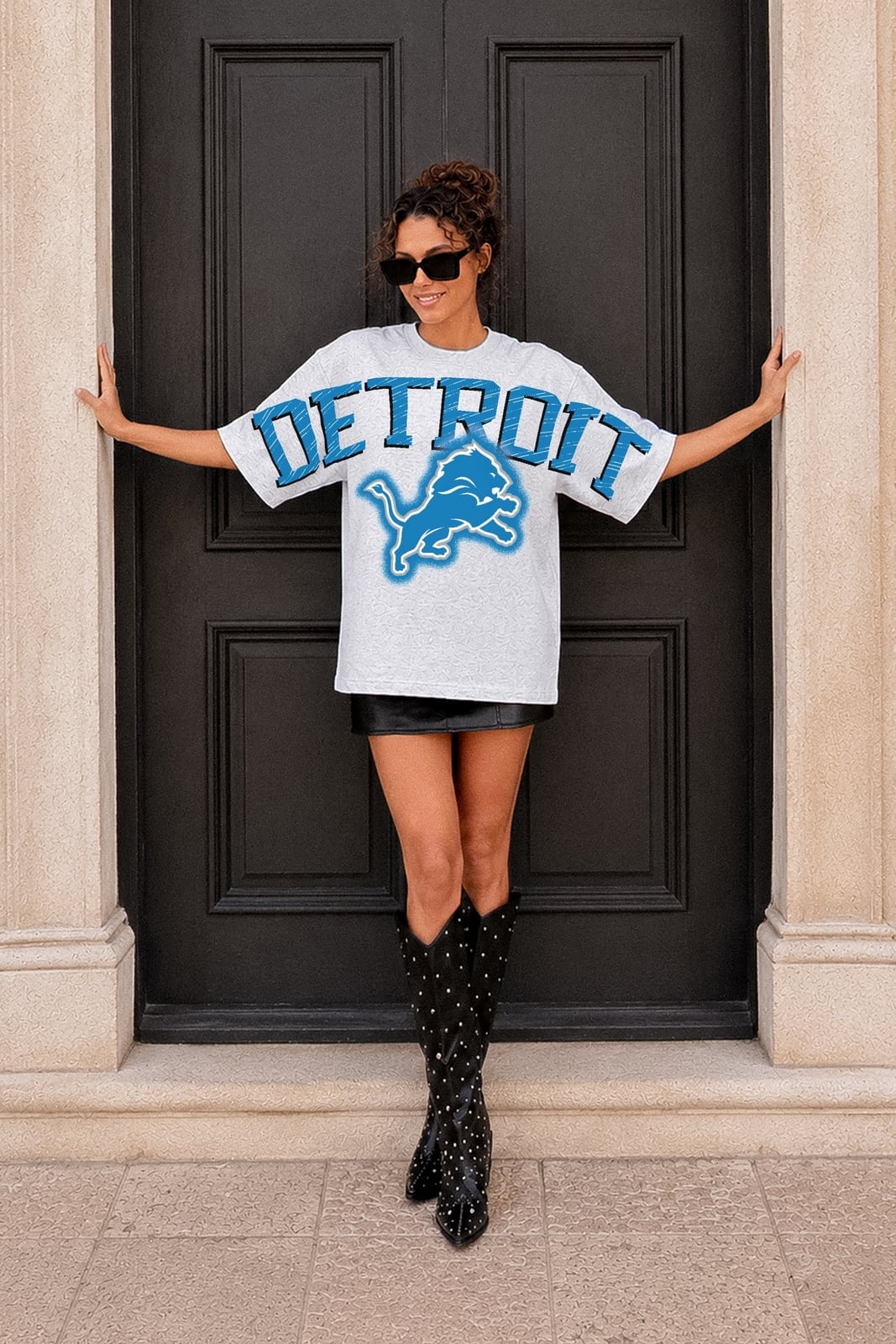 Gray Team Logo T-Shirt with Mini Skirt — Game Day Outfits