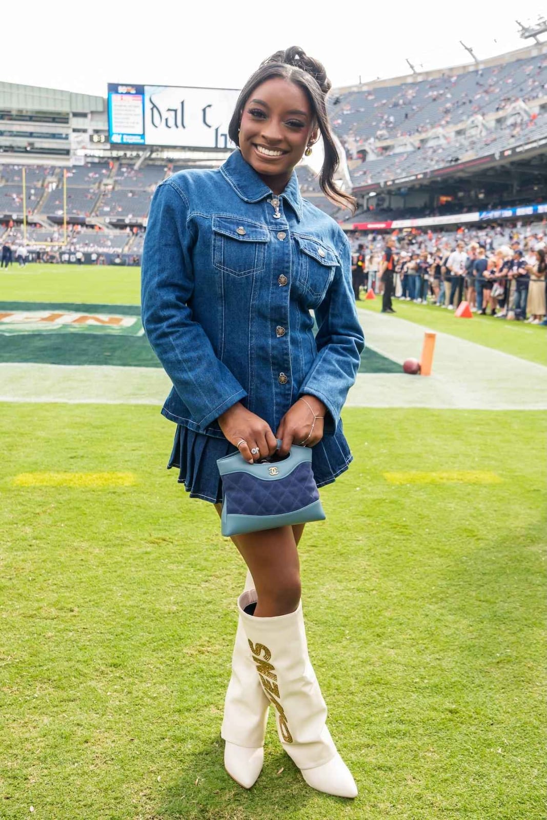 Denim Jacket and Pleated Skirt — Game Day Outfits