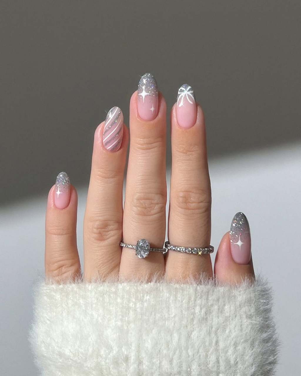 Pink Orange Gradient Long Stiletto Almond Nails — Gel Nails