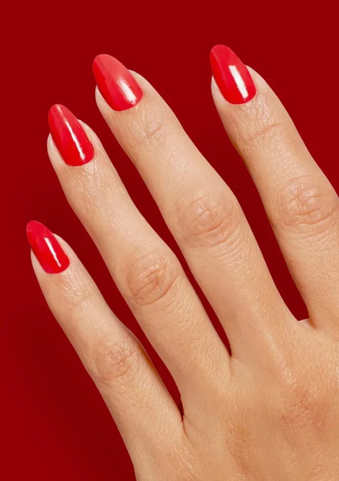 Short Stiletto Vibrant Red Nails — Gel Nails Colors