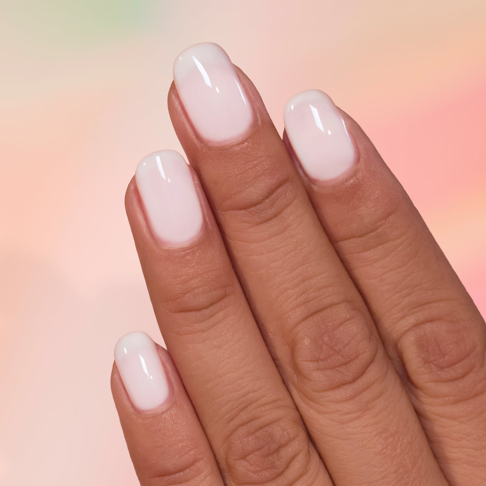Short Oval Milky White Jelly Gel Nails — Gel Nails Polish