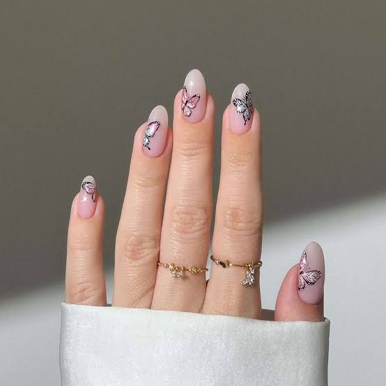 Medium Oval Butterfly Decals Medium Oval Butterfly Decals — Gel X Nails