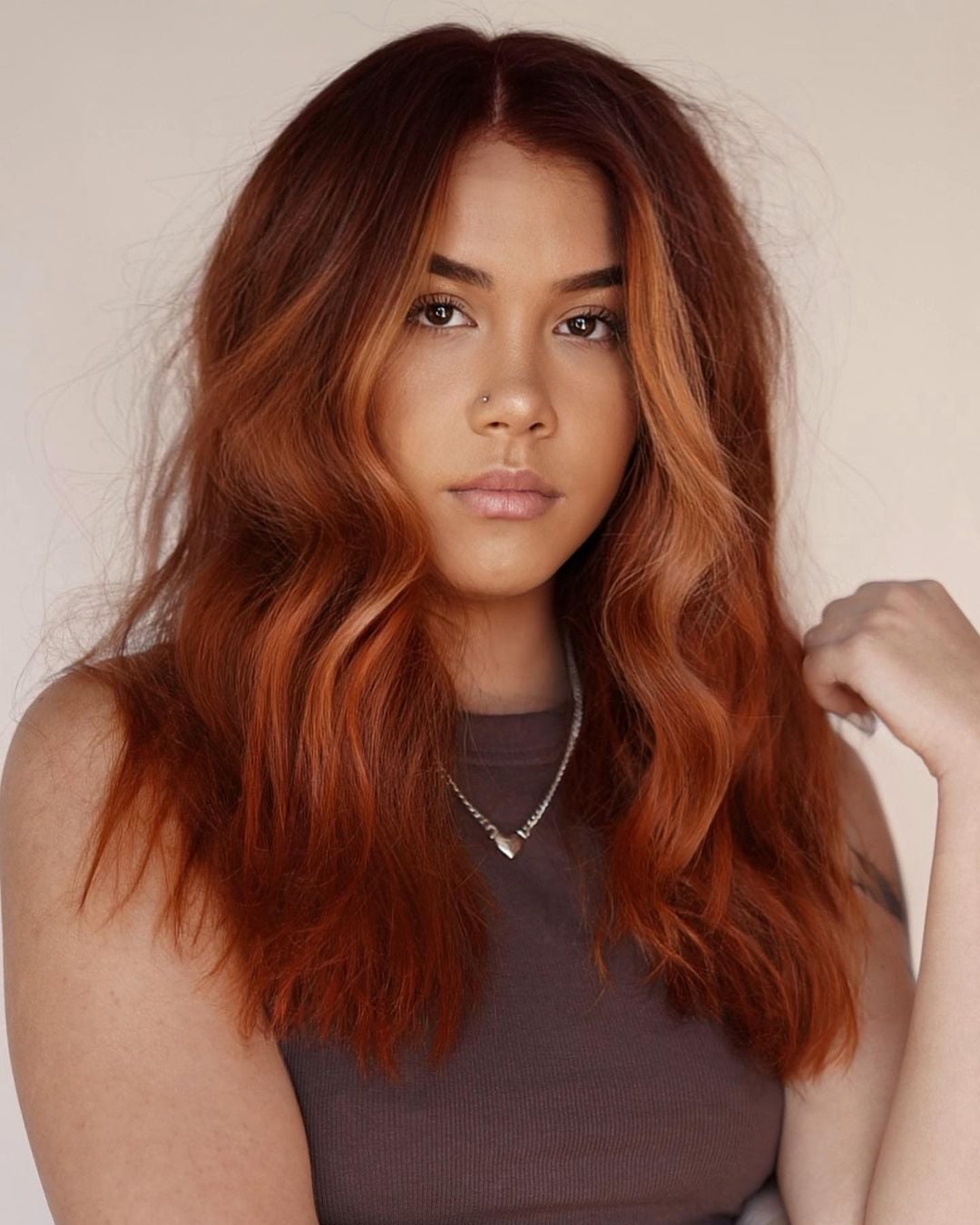 Shoulder Length Hair With Natural Ginger Tone Shoulder Length Hair With Natural Ginger Tone — Ginger Highlights
