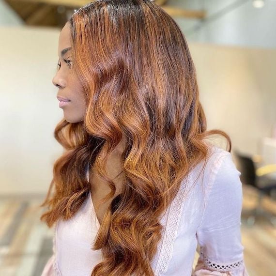 Dark Brown Base With Copper and Auburn Balayage Highlights Dark Brown Base With Copper and Auburn Balayage Highlights — Ginger Highlights