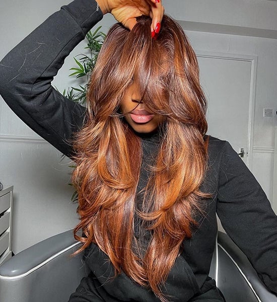 Mid-Back Hair With Ginger Base and Lighter Ginger Highlights Mid-Back Hair With Ginger Base and Lighter Ginger Highlights