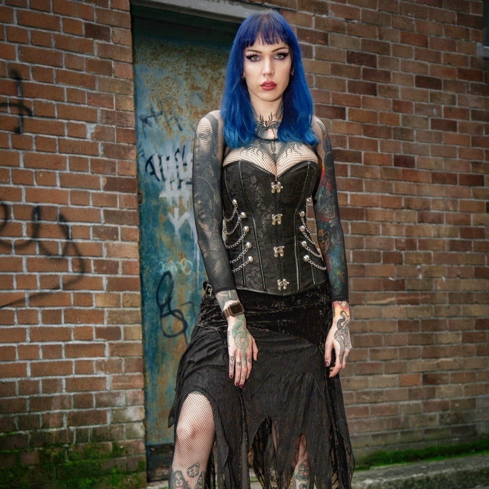 Corset with Mesh Top and Ripped Skirt — Gothic Outfits