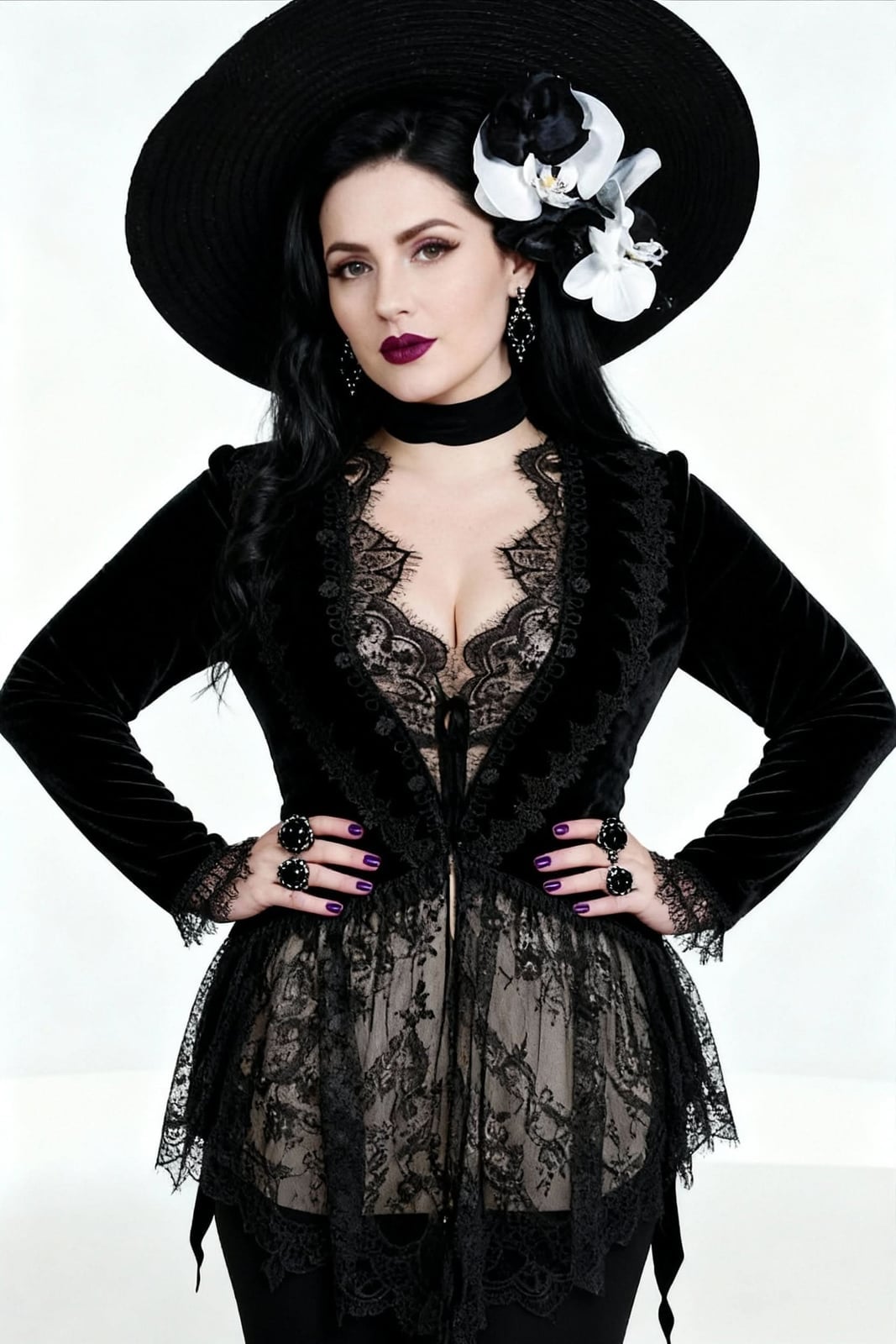 Velvet Jacket and Lace Bustier — Gothic Outfits