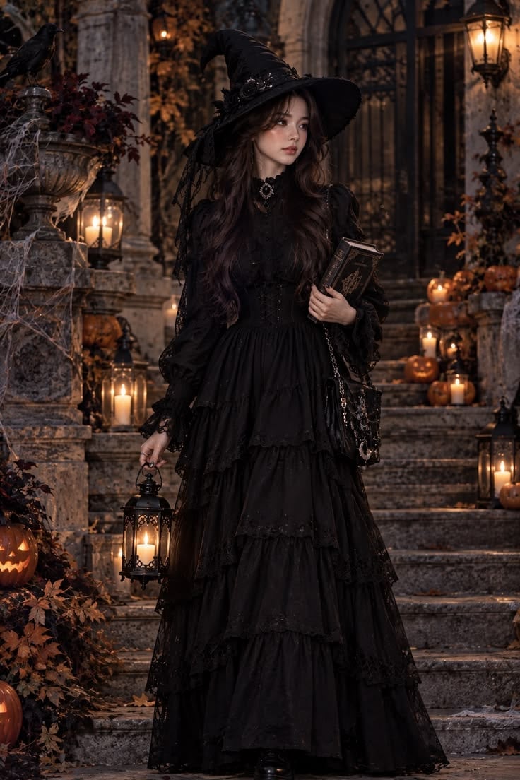Elaborate Lace Tiered Dress for Gothic Events — Gothic Style