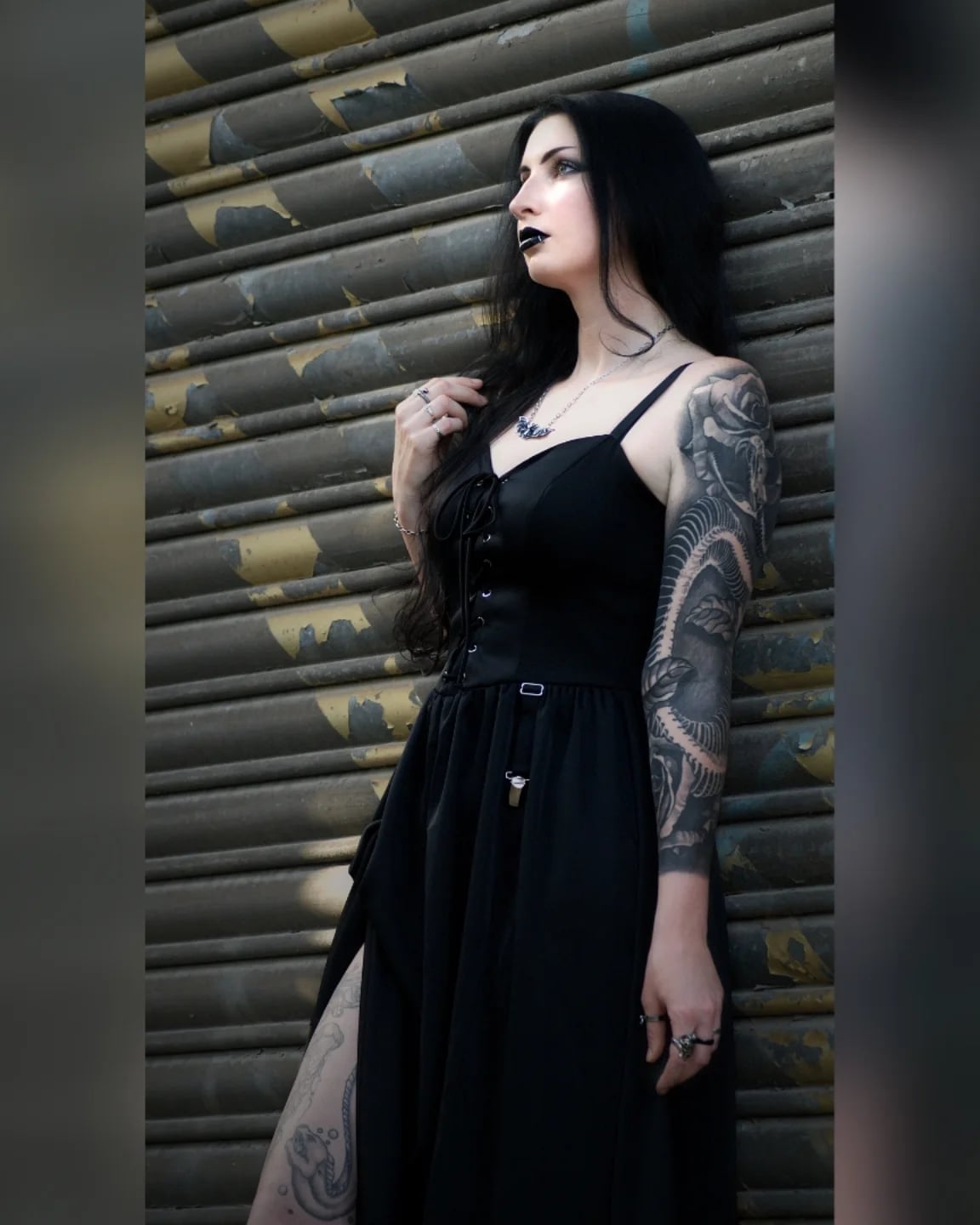 Lace Dress with Corset Detail — Gothic Style