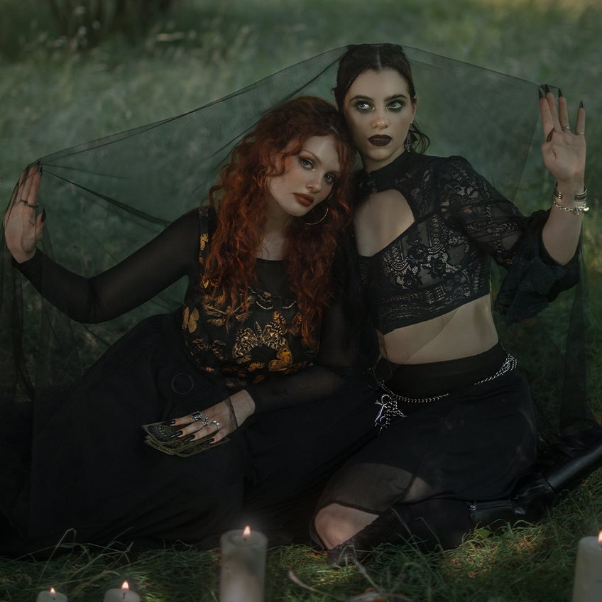 Lace Crop Top and Sheer Veil — Gothic Style