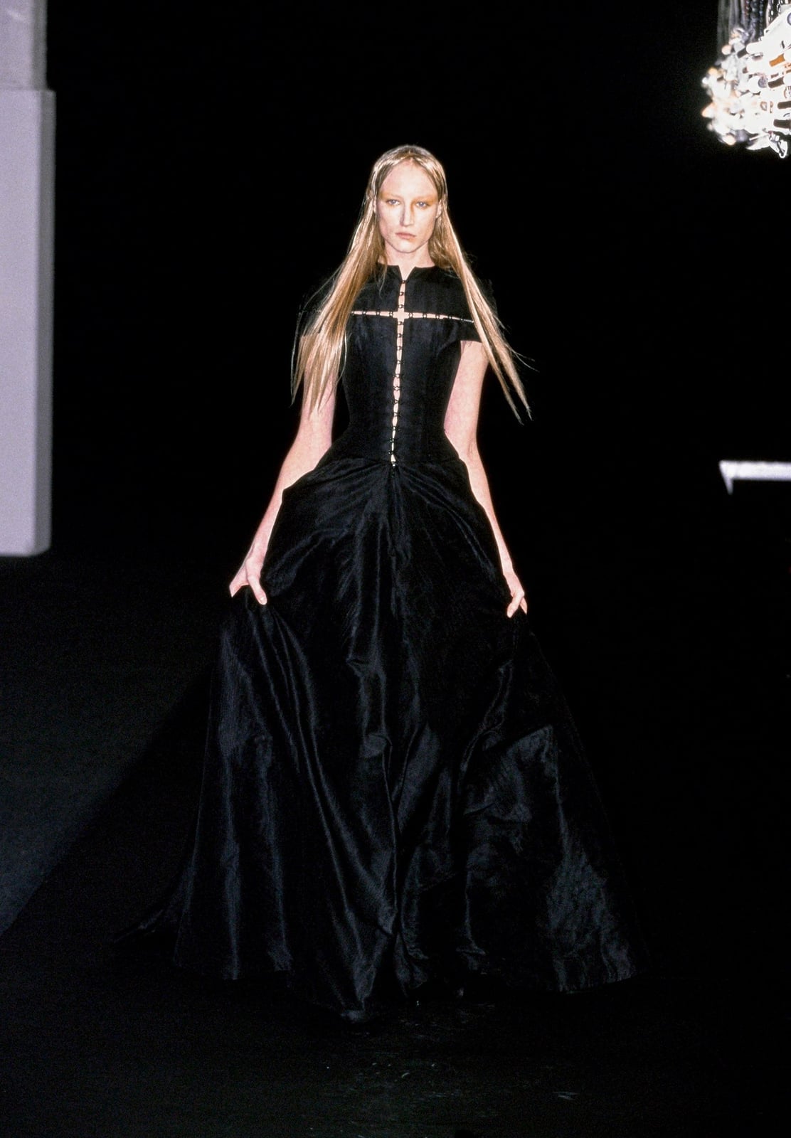 Floor-Length Gown with Voluminous Skirt — Gothic Style
