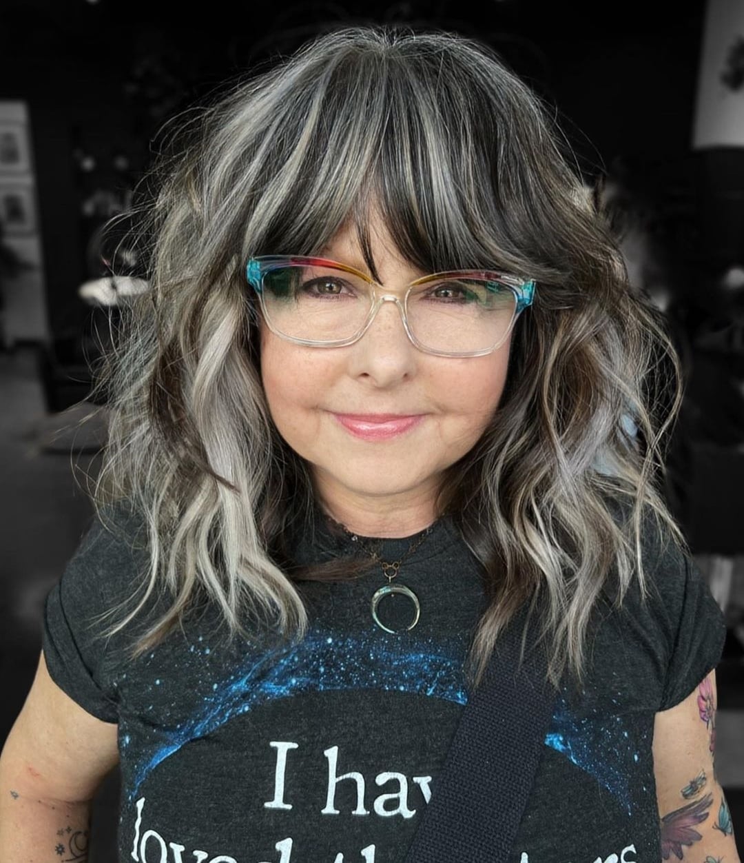 Collarbone Gray With Blonde Face-Framing — Gray Blending