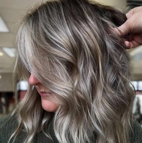 Collarbone Layers With Face Framing and Gray Blend — Gray Blending Hair