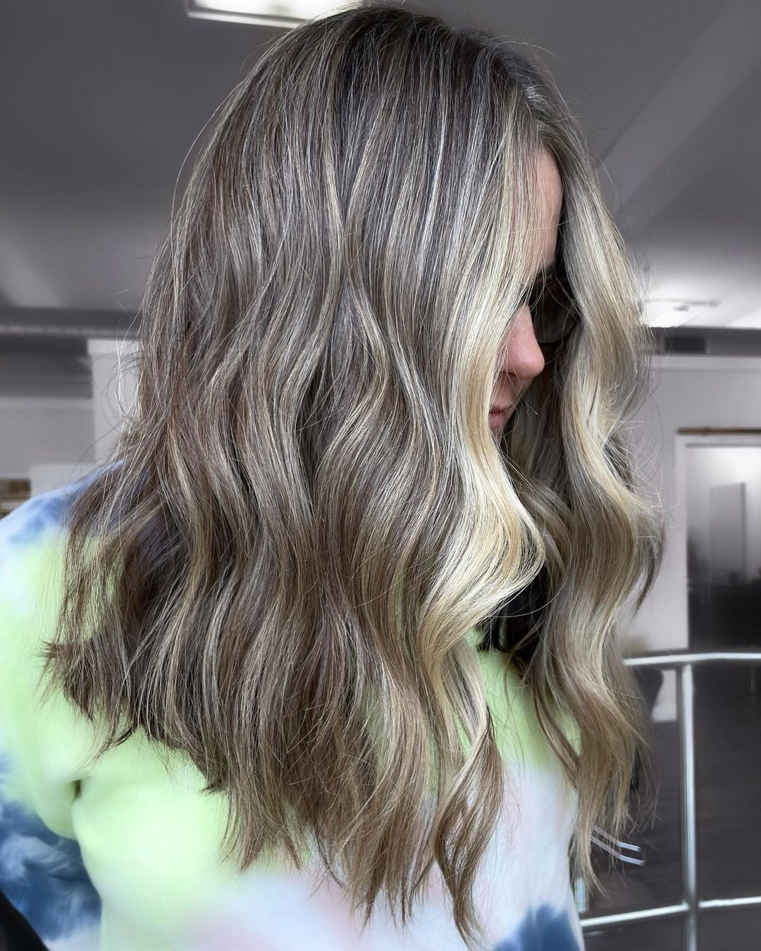 Mid-Back Layers With Loose Waves and Gray Blend — Gray Blending Hair