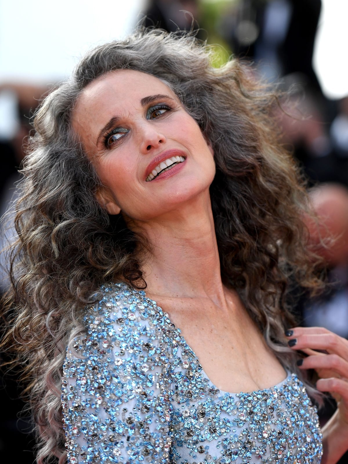Shoulder Length Layers With Air Dried Waves Shoulder Length Layers With Air Dried Waves — Gray Hair