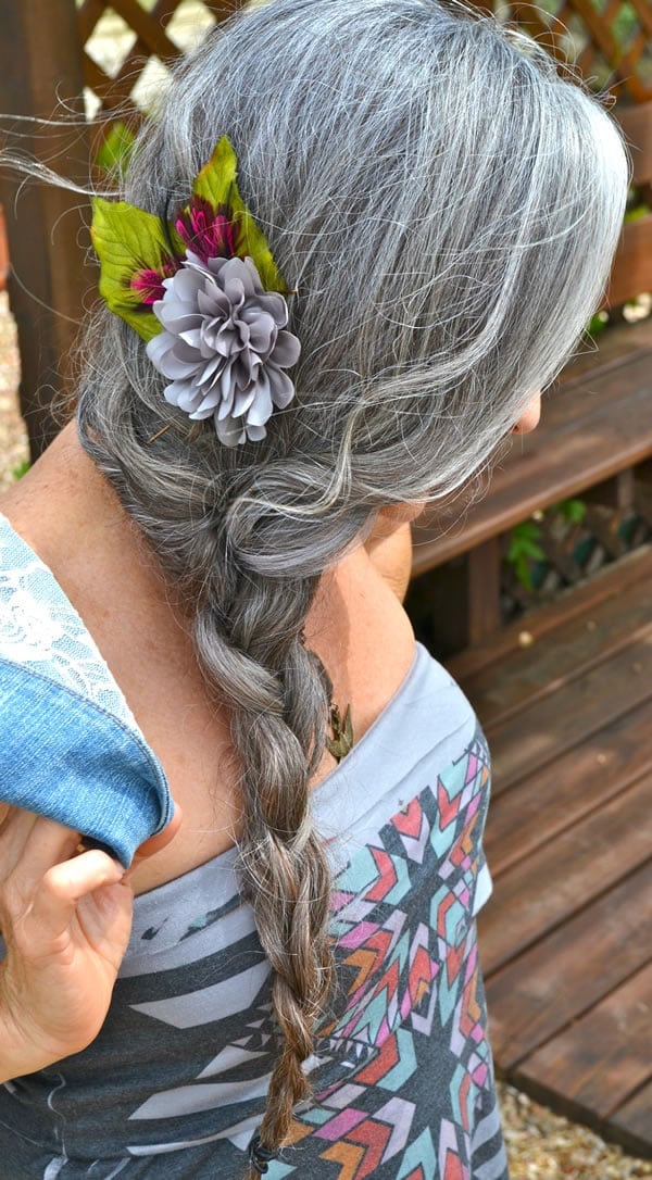 Mid-Back Braid In Silver Gray Mid-Back Braid In Silver Gray — Gray Hair