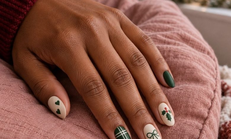 Christmas Plaid Nails and Tiny Lights: 5 Ideas — Happyologie