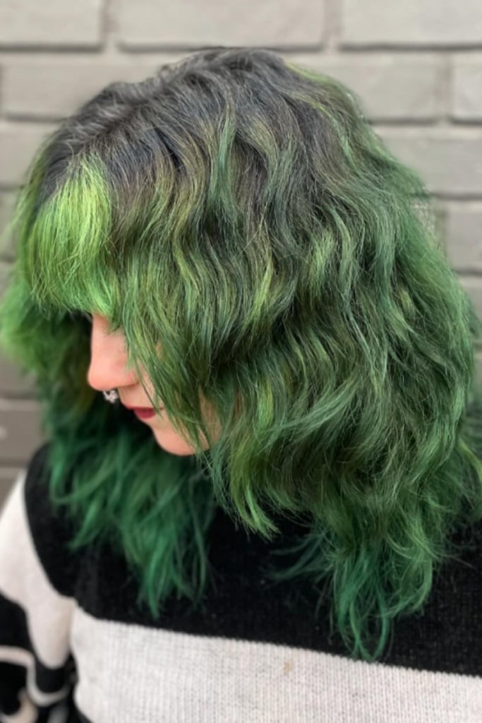 Collarbone Layers With Vibrant Green — Green Highlights