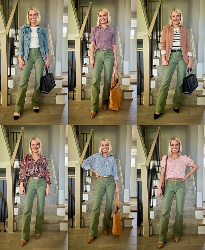Sage Green Straight Leg Jeans Versatile Styling — Green Jeans Outfits