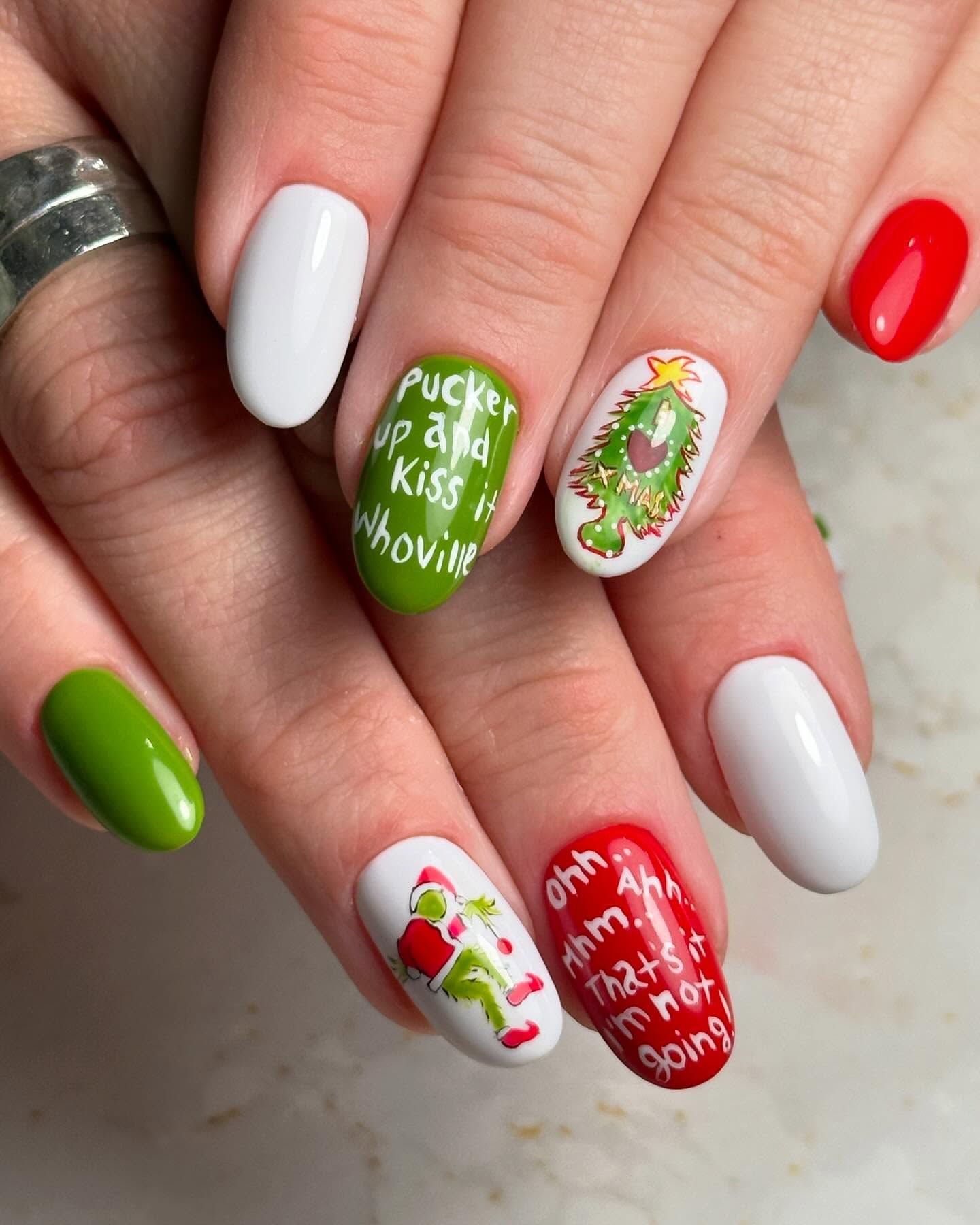Grinch Who-ville Christmas Nail Art