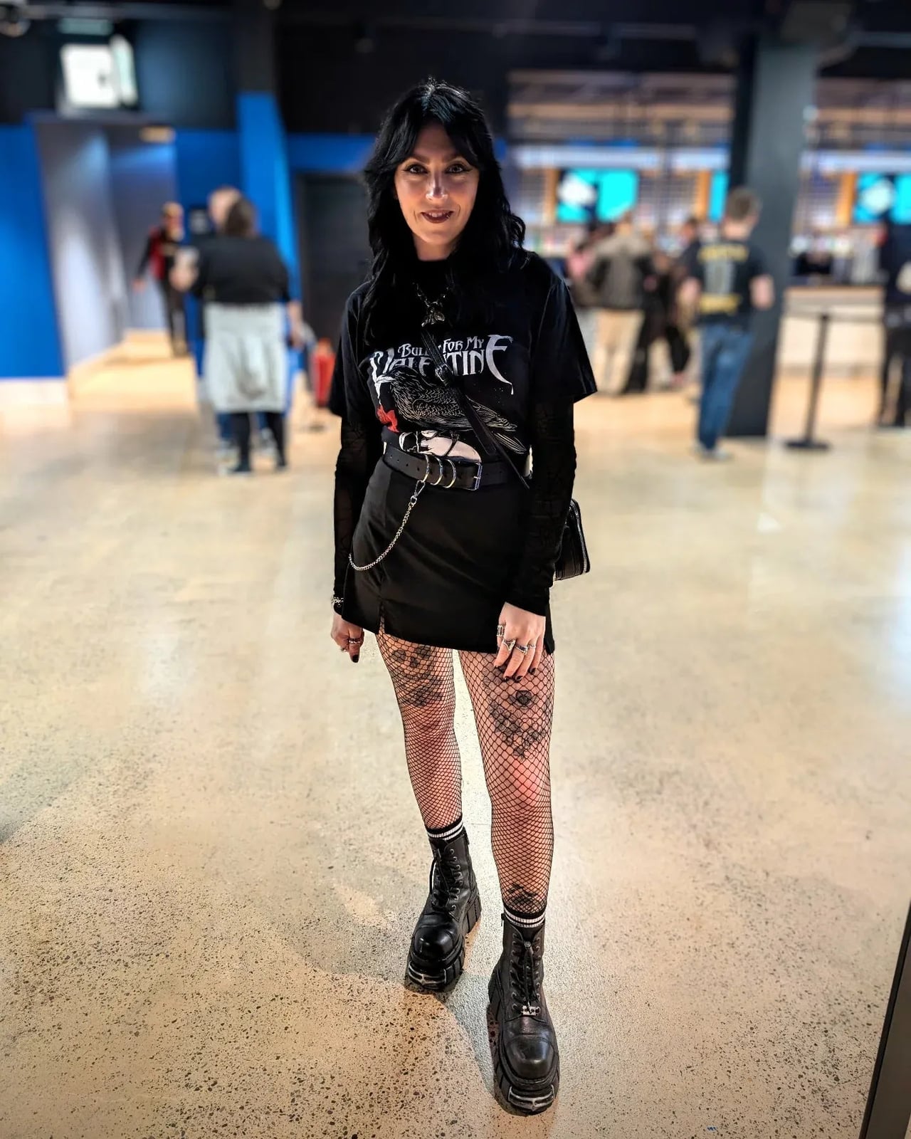 Mesh Top and Mini Skirt With Fishnets Mesh Top and Mini Skirt With Fishnets — Grunge Outfits