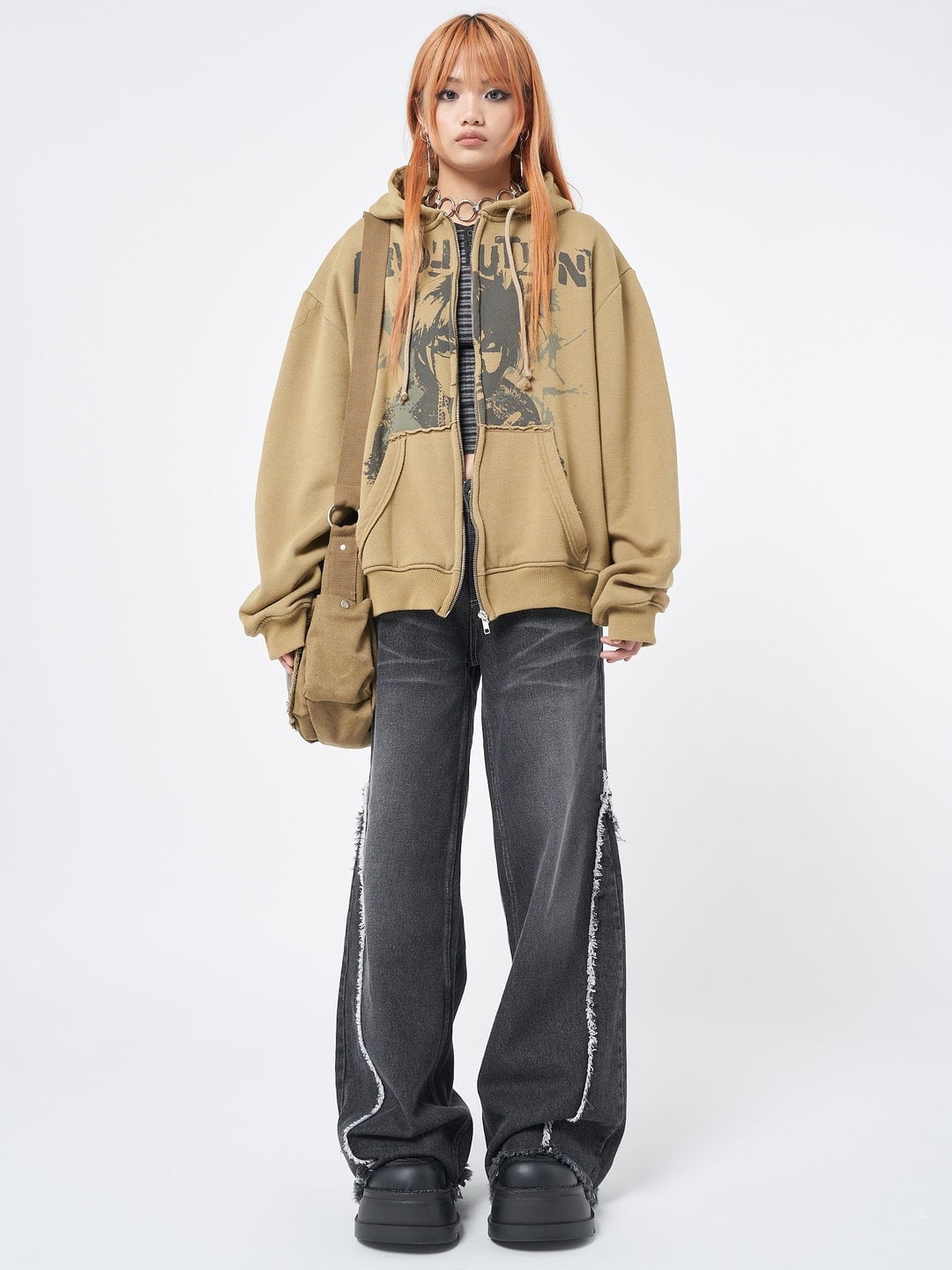Oversized Hoodie With Wide-Leg Gray Jeans Oversized Hoodie With Wide-Leg Gray Jeans — Grunge Outfits