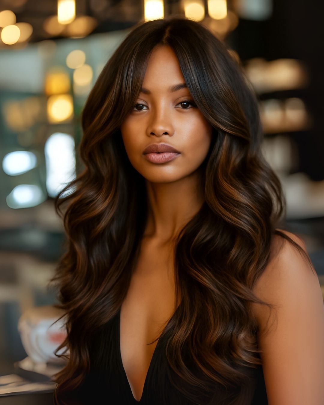 Mid-Back Length Waves With Auburn Balayage Mid-Back Length Waves With Auburn Balayage — Hair Care Routine