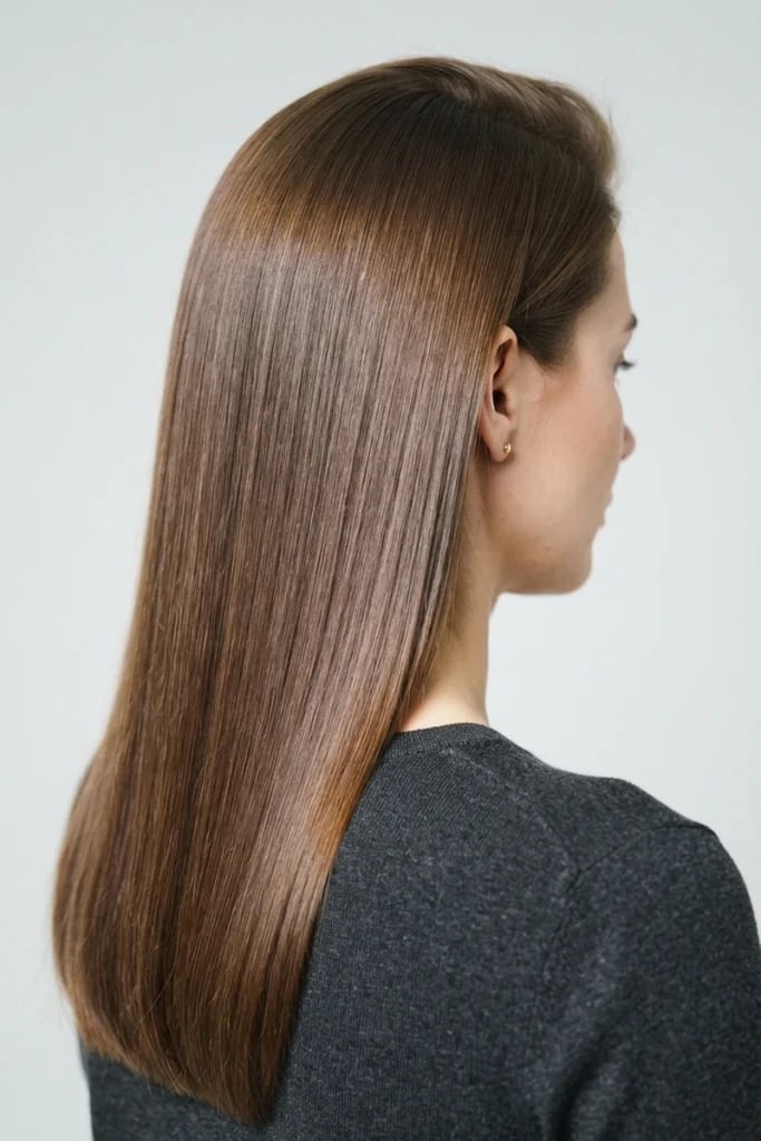 Mid-Back Fine Straight Medium Brown Blowout Mid-Back Fine Straight Medium Brown Blowout — Hair Care Routine