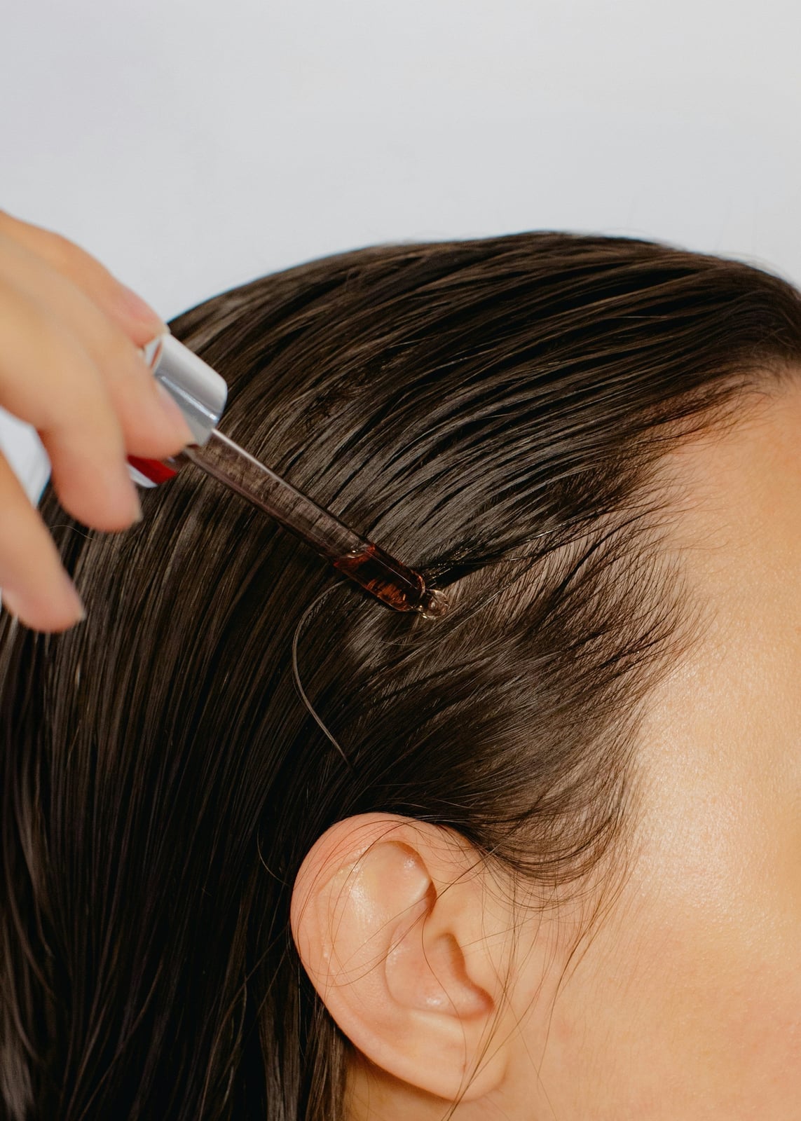 Fine Straight Dark Brown Scalp Oil Application Fine Straight Dark Brown Scalp Oil Application — Hair Care Routine