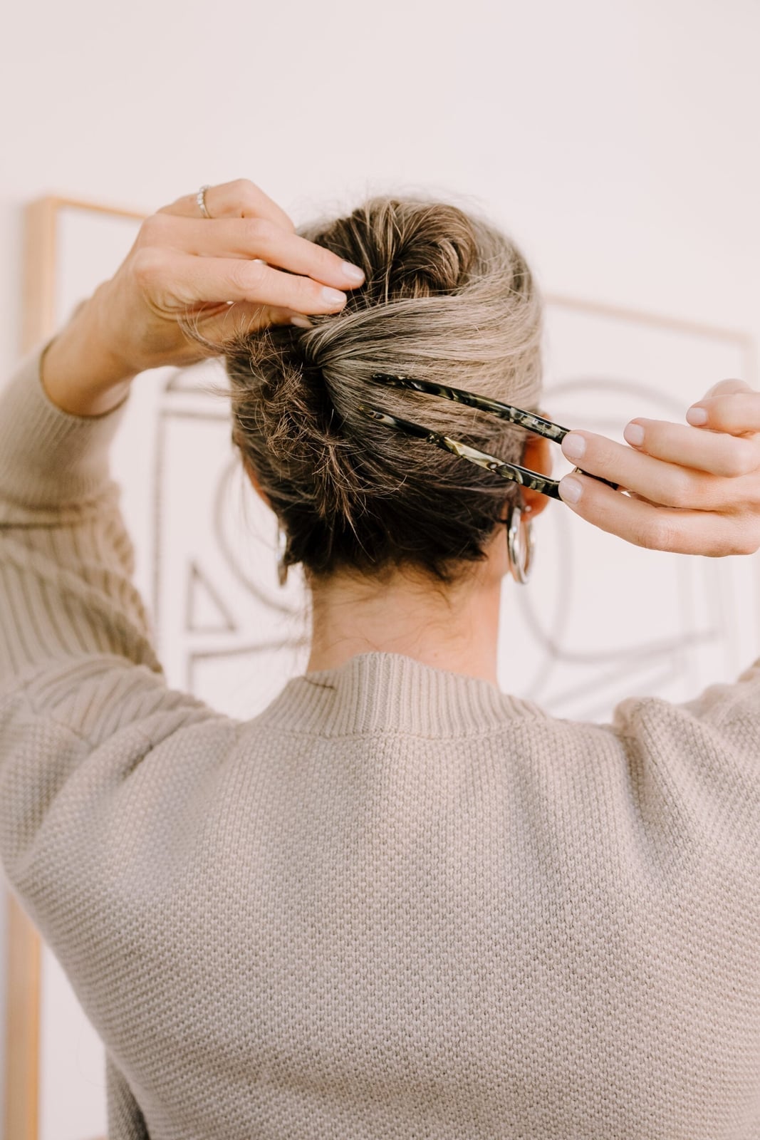 Wavy Gray And Blonde Messy Bun Wavy Gray And Blonde Messy Bun — Hair Care Routine