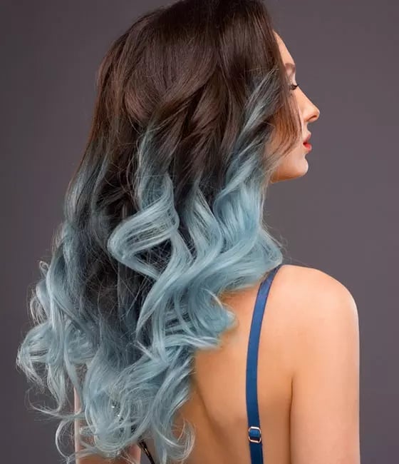 Mid-Back Dark Brown To Blue Transition Mid-Back Dark Brown To Blue Transition — Hair Color Chart