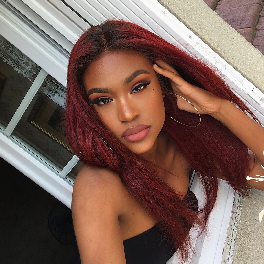 Deep Red With Auburn Highlights — Hair Color Ideas