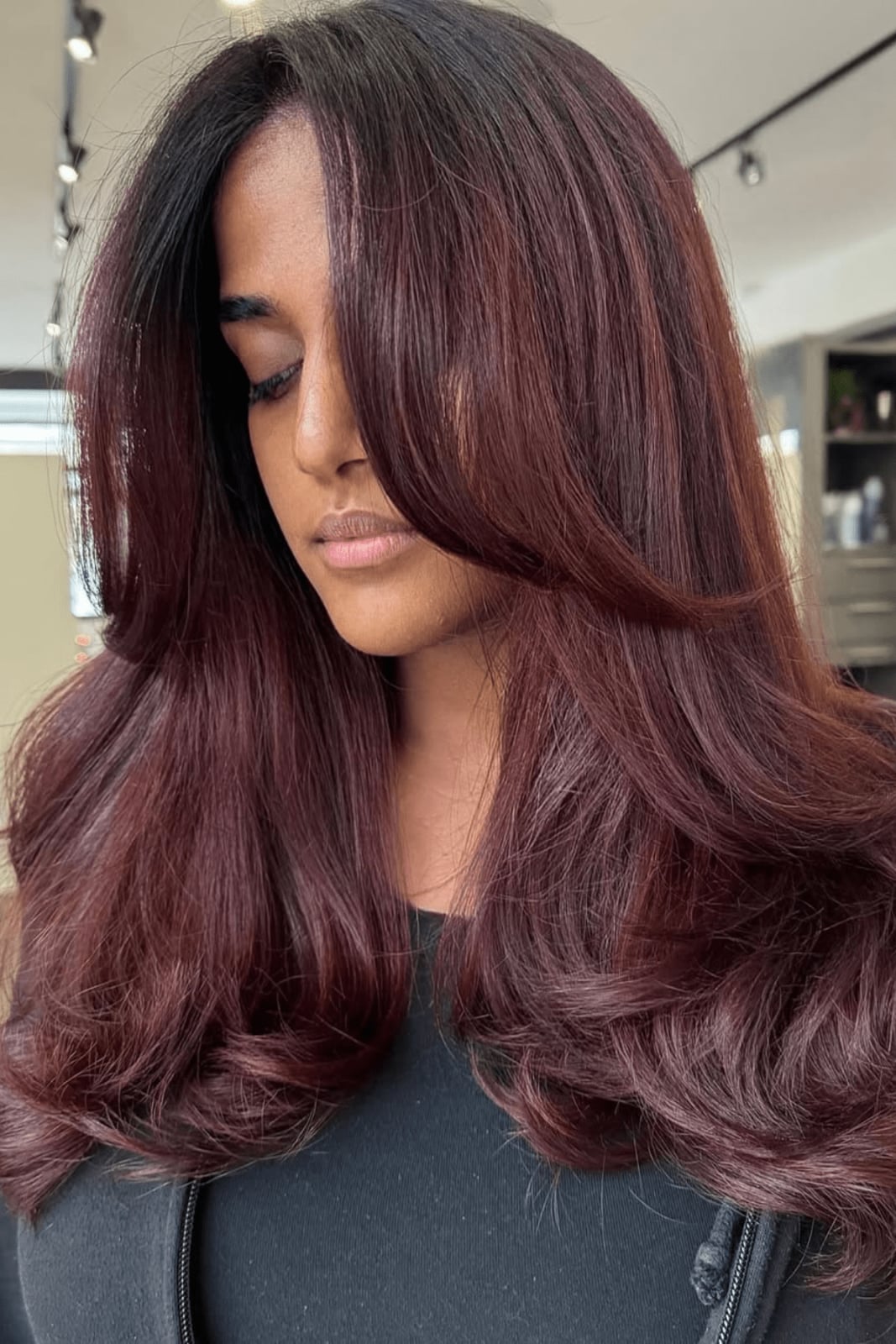 Deep Berry Red With Brown Undertones — Hair Color Ideas