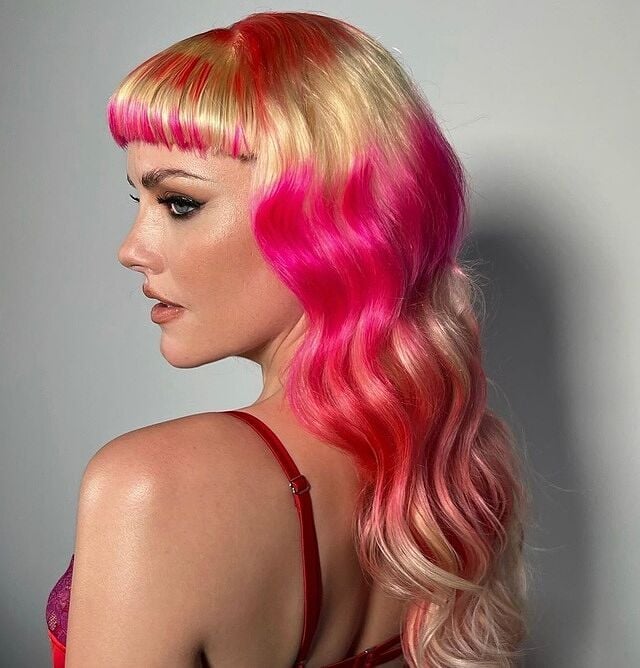 Pink And Blonde Split Dye — Hair Color Ideas